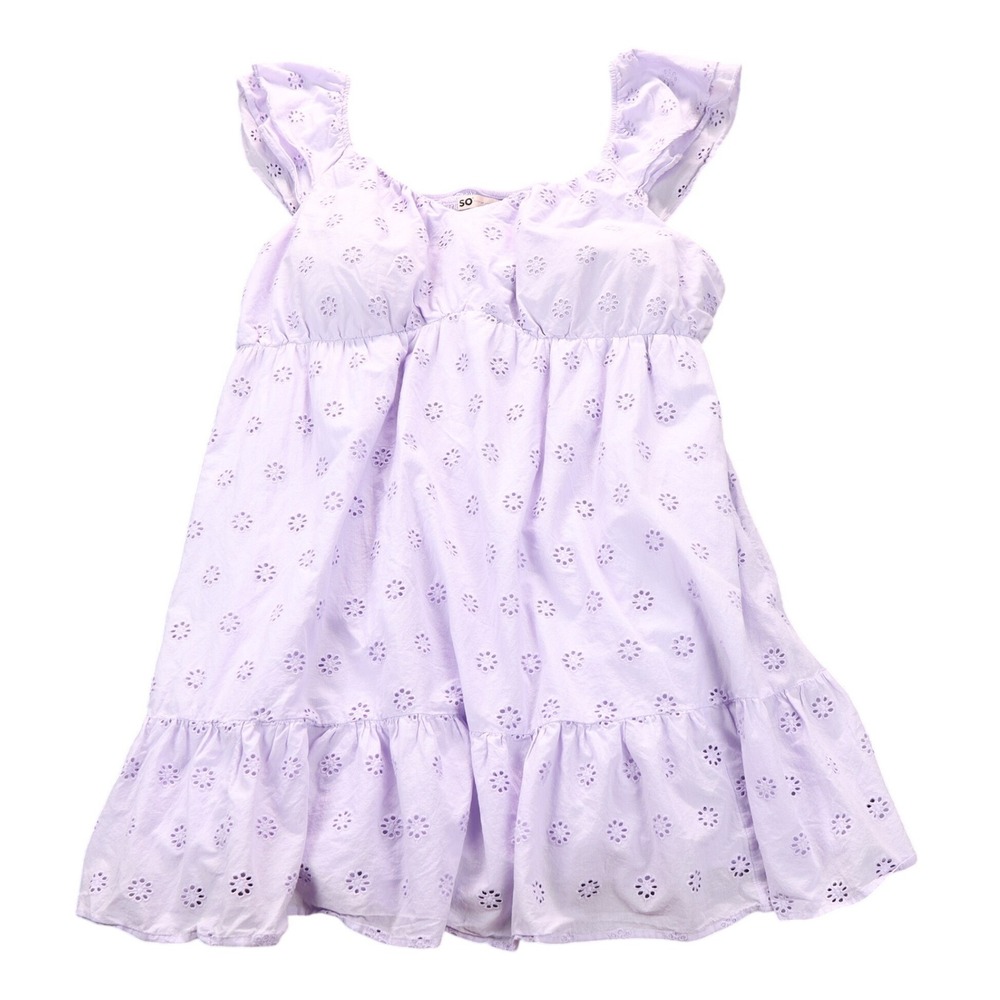 Like New SO Brand Lavender Eyelet Babydoll Milkmaid Mini Dress Plus Size 2X